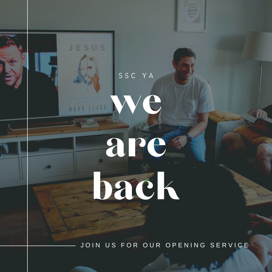 ssc_ya's tweet photo. SSC Young Adults is back and we're excited to welcome you to our Opening Service Night on Sep 24th at 7 PM. Stay tuned and follow for more info! https://t.co/FzRDDkW2QN