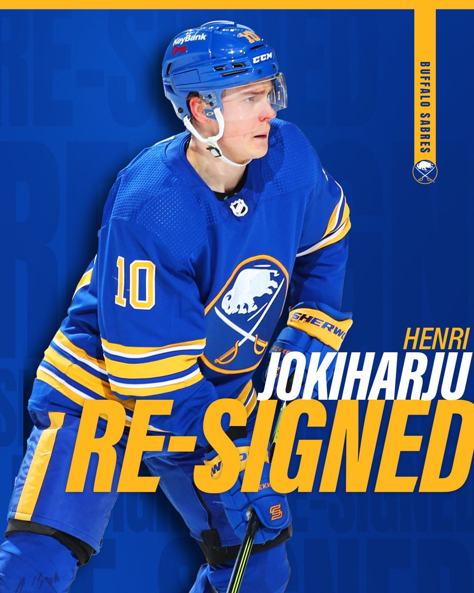 Three more years of Joki! 👊

We’ve signed Henri Jokiharju to a three-year contract with an AAV of $2.5 million.

Details: bufsabres.co/2WRb5uP