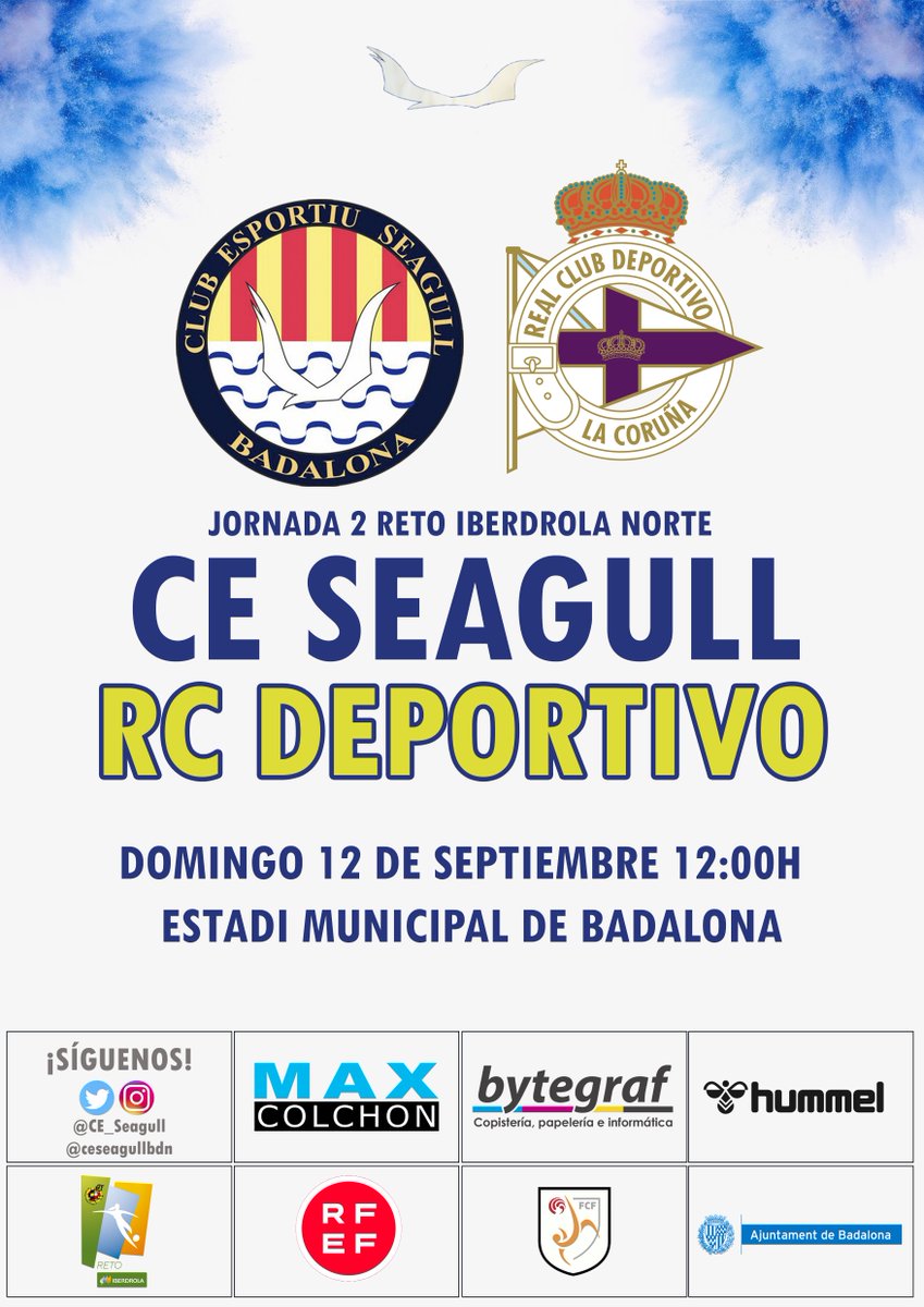 🔥 LLEGA EL DEBUT EN CASA 🔥

¡Reservad el domingo!

🏆 #RetoIberdrola | J2
🆚 <a href="/RCDeportivo/">RC Deportivo</a>
⏰ 12:00h
🏟  Estadi Municipal de Badalona

#SomhiGavines 🔵🔵