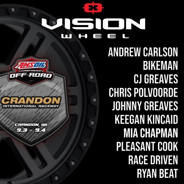 Time to win those championships. #VisionWheel drivers and teams are boots on the ground at @CrandonOffRoad to close out the @ChampsOffRoad season strong.

Show them all your support.
#WeAreVisionWheel #JoinTheVision #AmsoilOffroad #Offroad2021
