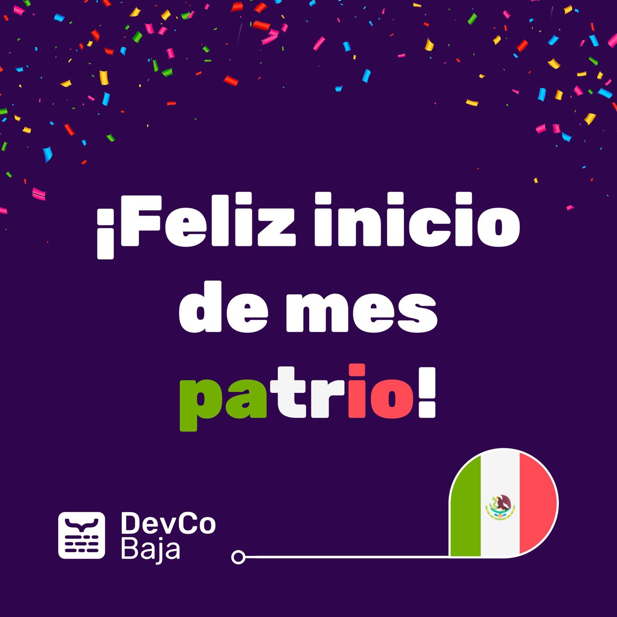 La familia Devco Baja les desea un excelente inicio de mes patrio 🇲🇽🥳 
Septiembre, es el mes de los comienzos y de los nuevos retos ¡Bienvenido! ✨

Tecnología segura y estable para todos nuestros clientes 👍🏻
📞 Contáctanos: 612 868 5899

#Devco #mespatrio #septiembre #mexico