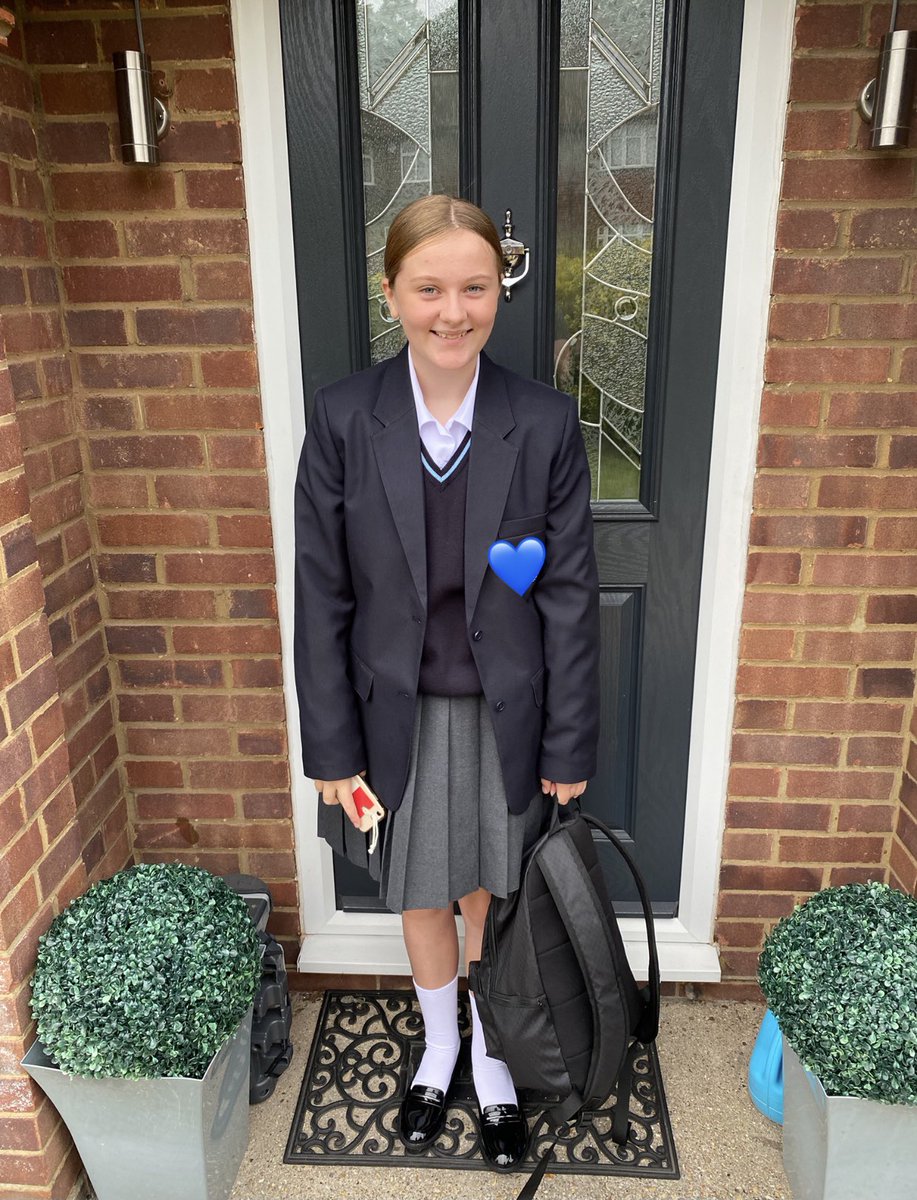 First day at secondary school. Go for gold beautiful girl I’m so proud of you ✏️ 🍎 📝