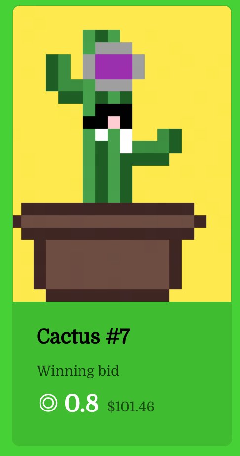 Congratulations to the first owner of a Cacti NFT☀️🌵🔥 

Get yours now👇👇

cacti.holaplex.com/#/