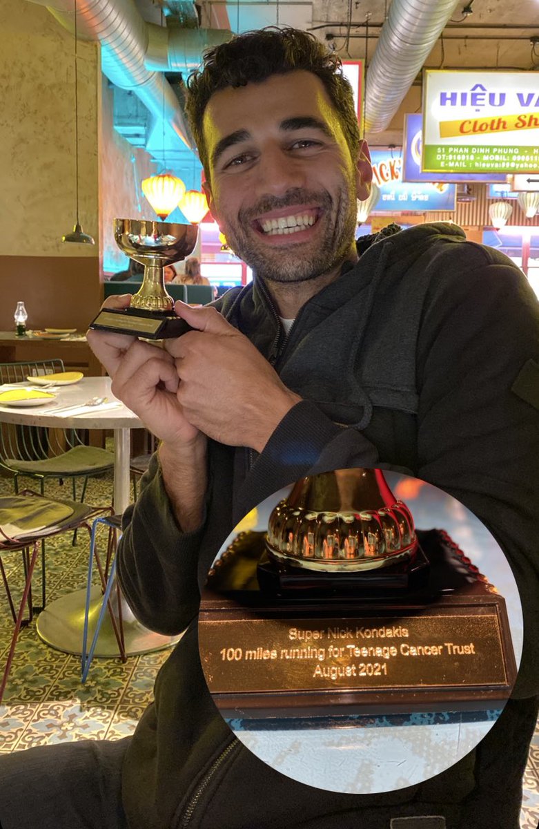 Super <a href="/physionick93/">Nicholas Kondakis</a> our Teenage Cancer #physiotherapist completed 100 miles running for <a href="/TeenageCancer/">Teenage Cancer Trust</a>. What a hero! Not too late to donate! #Charity #CCAM