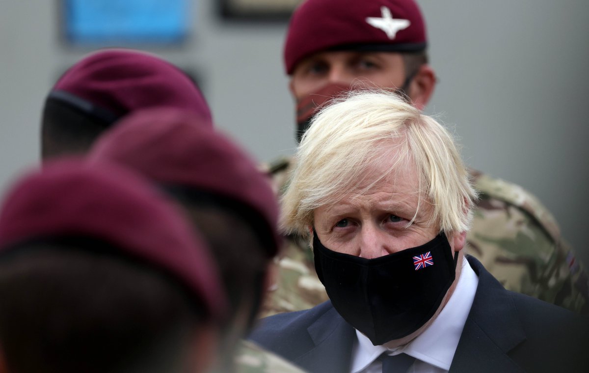 Prime Minister Boris Johnson meeting soldiers from 16 Air Assault Brigade