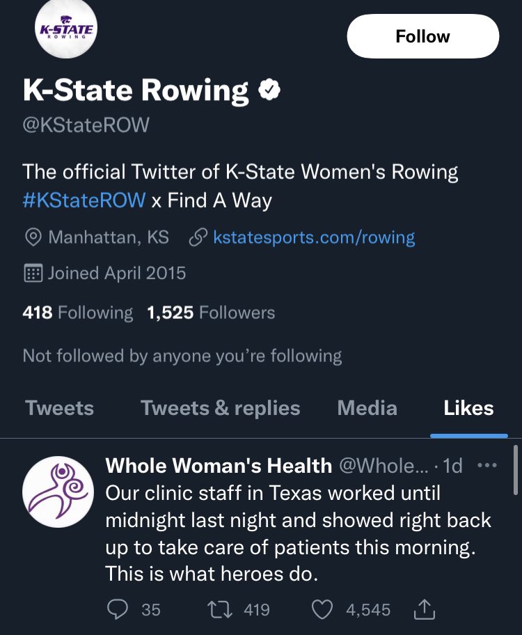 crsatksu's tweet photo. Why is an official K-State athletics account taking a political stance against the unborn? Unethical and unacceptable. Fix this @KStateROW @KState @kstatesports https://t.co/Ivu4GDj4ED