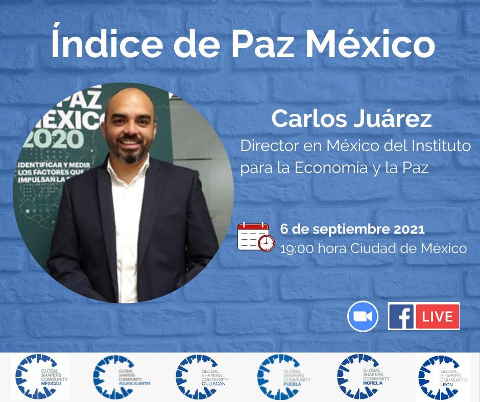 ¿Conoces el Índice de Paz México 2021? 🕊🧐
¡Te invitamos a unirte a esta transmisión para que lo conozcas! 

Nos vemos este 6 de septiembre a las 6:00 pm (hora Sinaloa) por facebook live en Global Shapers Puebla

¡No te lo pierdas!✨