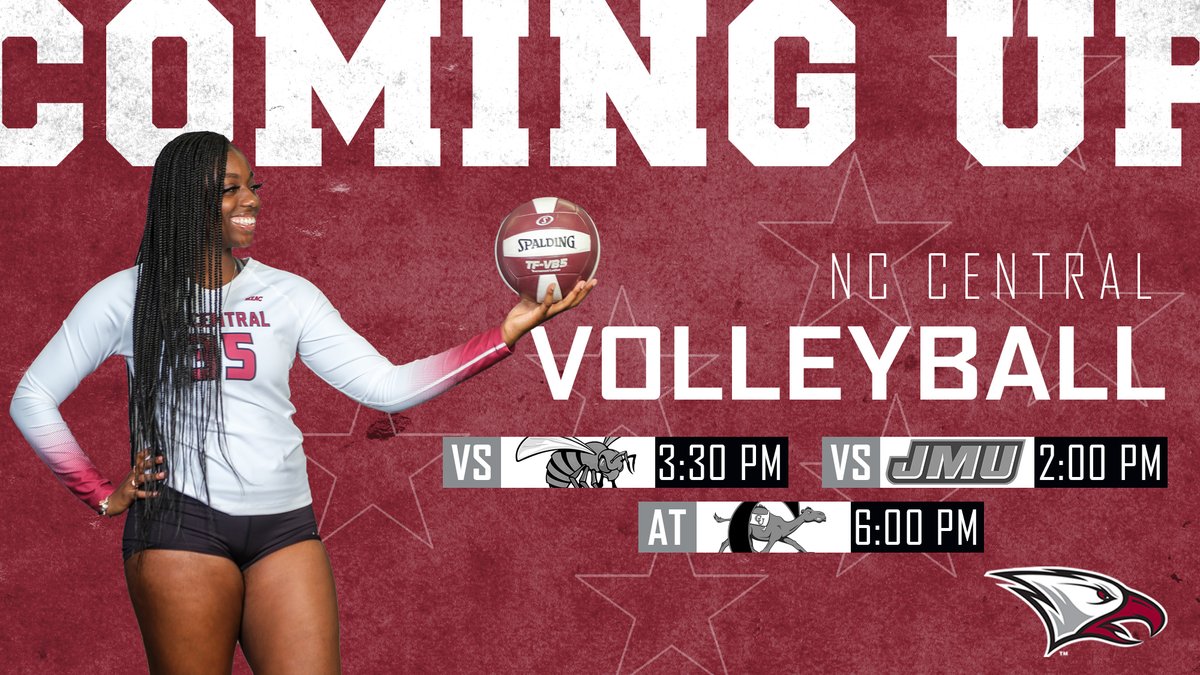 NCCU Athletics (@nccuathletics) on Twitter photo COMING UP! <a href="/NCCUVolleyball/">NCCU Volleyball</a> will play three matches at the Campbell Invite this coming weekend, including Alabama St. (Friday, 3:30 PM), James Madison (Saturday, 2 PM) and Campbell (Saturday, 6 PM)
PREVIEW:
nccueaglepride.com/news/2021/9/2/…
#EaglePride COMING UP! <a href="/NCCUVolleyball/">NCCU Volleyball</a> will play three matches at the Campbell Invite this coming weekend, including Alabama St. (Friday, 3:30 PM), James Madison (Saturday, 2 PM) and Campbell (Saturday, 6 PM)
PREVIEW:
nccueaglepride.com/news/2021/9/2/…
#EaglePride
