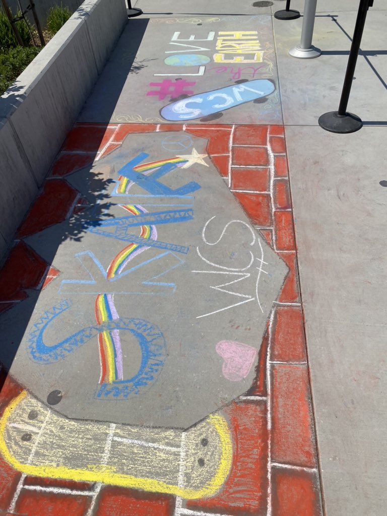 jpromorgan's tweet photo. They came, they chalked, they conquered!!! @westlakecharter Come check out the work of our amazing 8th grade artists in person this weekend! @chalkitupsac @JibeWithUs #WCSArt @ArtTeacher100 https://t.co/wBq8RhdaNK