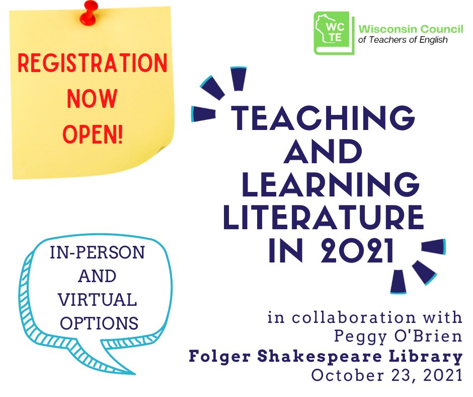 Welcome back to school! It's not too early to make your plans to join us at this year's convention that will feature the Folger Shakespeare Library. There are both online and in person options to fit your needs. ow.ly/WHQI50G3mnO
