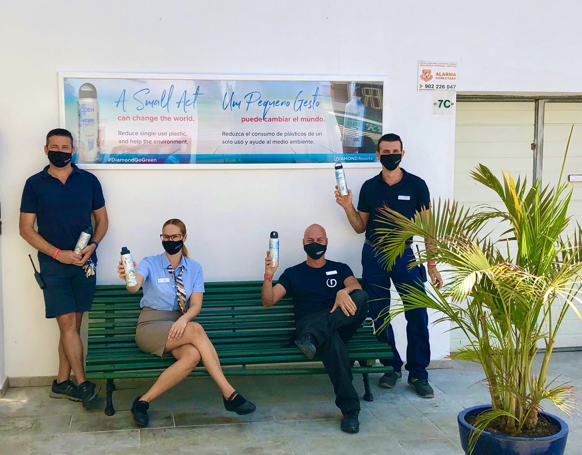 We can all do this together ♻️ Reduce single use plastic help the environment. ⁦@CristinaglezRM⁩ ⁦@JanosSBC ⁦<a href="/wearewater/">We Are Water Foundation</a>⁩ #diamondresorts #diamondcarrers.