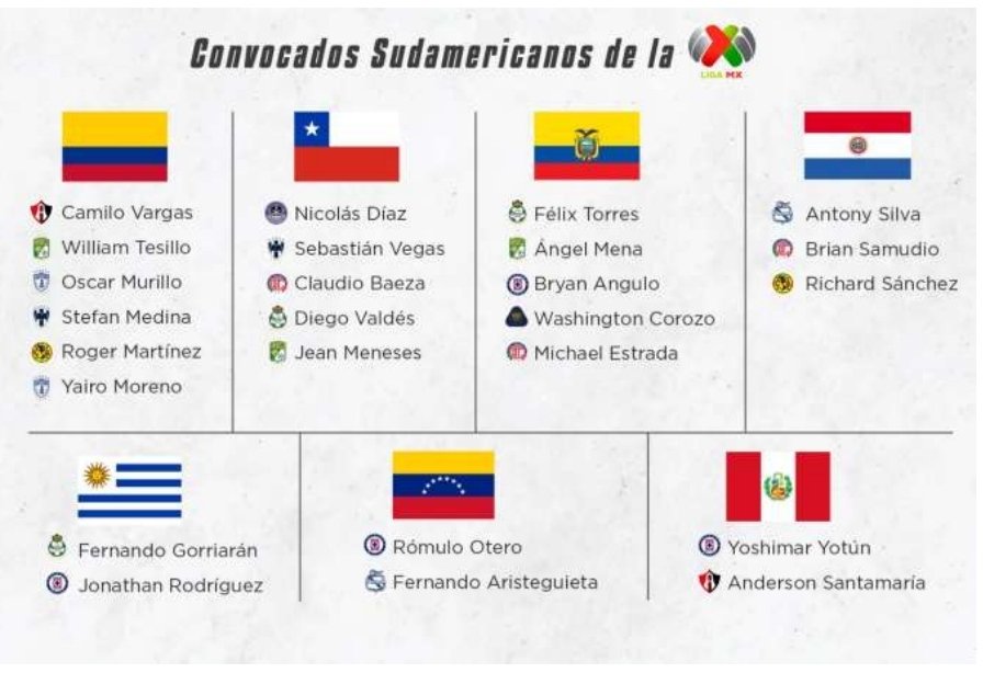 mluiscastillo's tweet image. Los 25 jugadores que aporta la @LigaBBVAMX  a las eliminatorias de la. @CONMEBOL  para el mundial de @qatar2022es