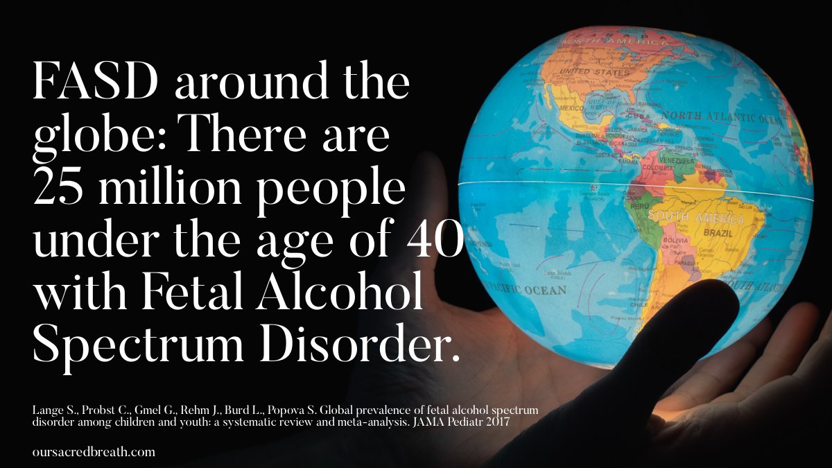 oursacredbreath's tweet image. A Report published in 2017 estimated there are 25 million people, under the age of 40, with FASD around the world. For comparison, that’s about the population of Australia.  #seeFASD #FASDisREAL #FASDaware #FASDawareness #FASD