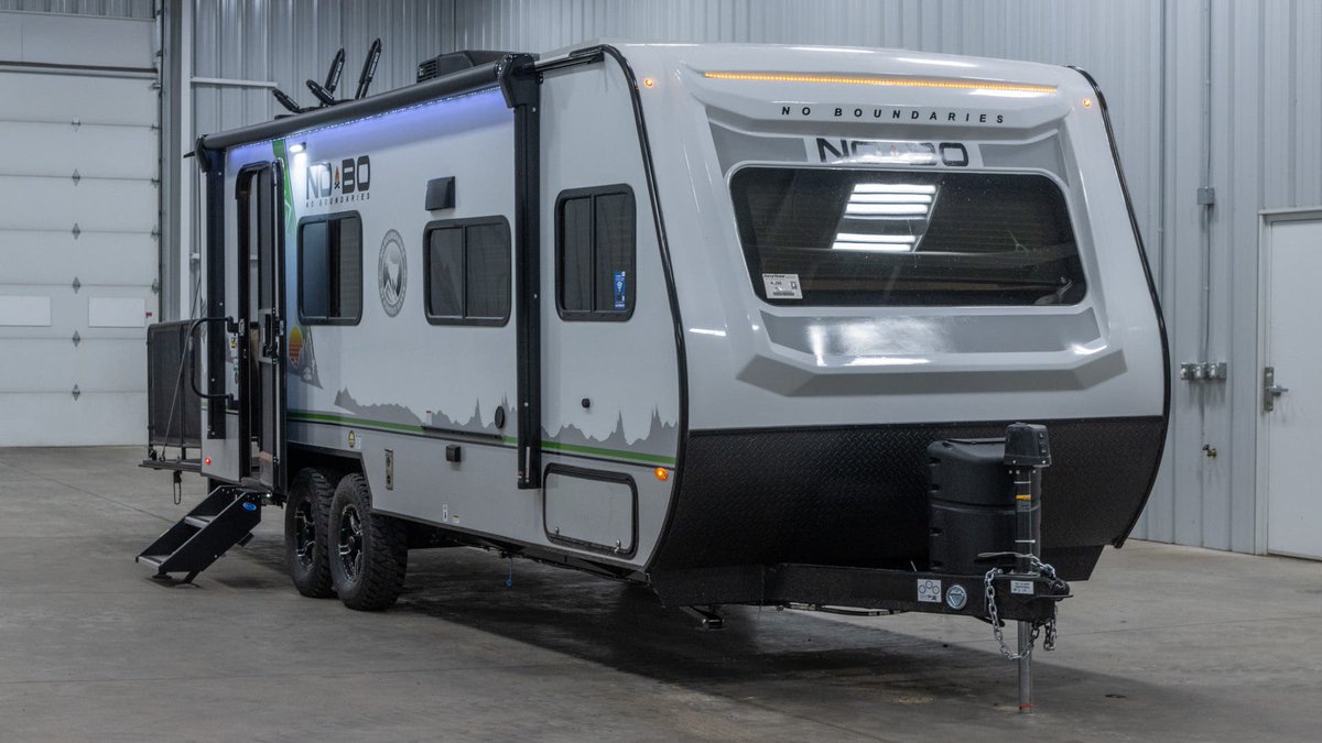 TerryTownRV's tweet photo. Get camp ready and unplug in the 2021 Forest River No Boundaries NB19.1. Rest easy in this Toy Hauler which comfortably sleeps 4. It features a stove with 2 oven burners, Mid-Size refrigerator, and more. Interested in taking a tour? Give us a call at (616) 213-0188! https://t.co/2ZMabxAB20