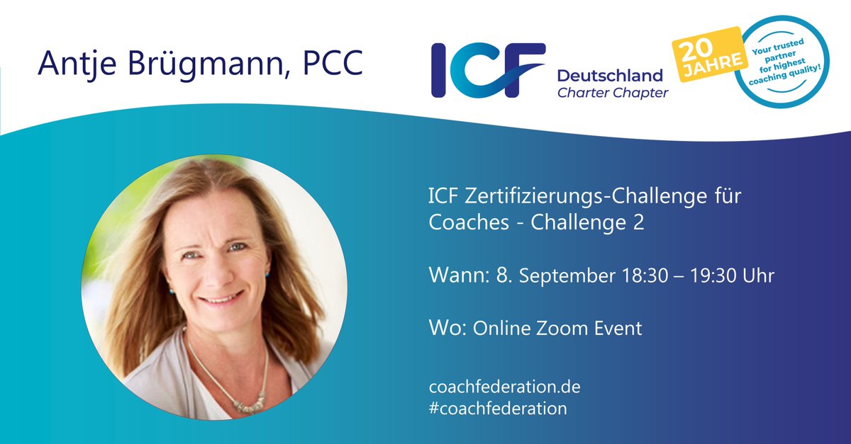 Du suchst für 2021 noch einen Meilenstein? Oder wolltest Dich in diesem Jahr ohnehin Deiner ICF-Zertifizierung widmen? Dann bist Du hier richtig.
bit.ly/3AFD7rp
#icfproud