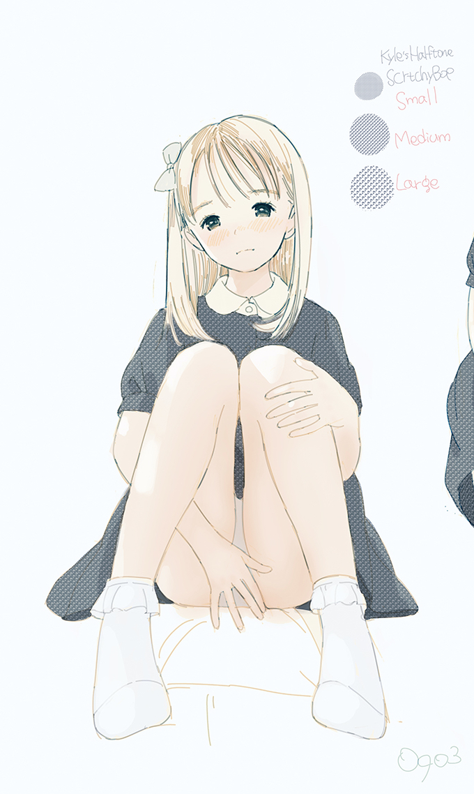 ギックリ背中の痛みと戦いながら描いた女の子 