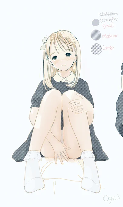 ギックリ背中の痛みと戦いながら描いた女の子 