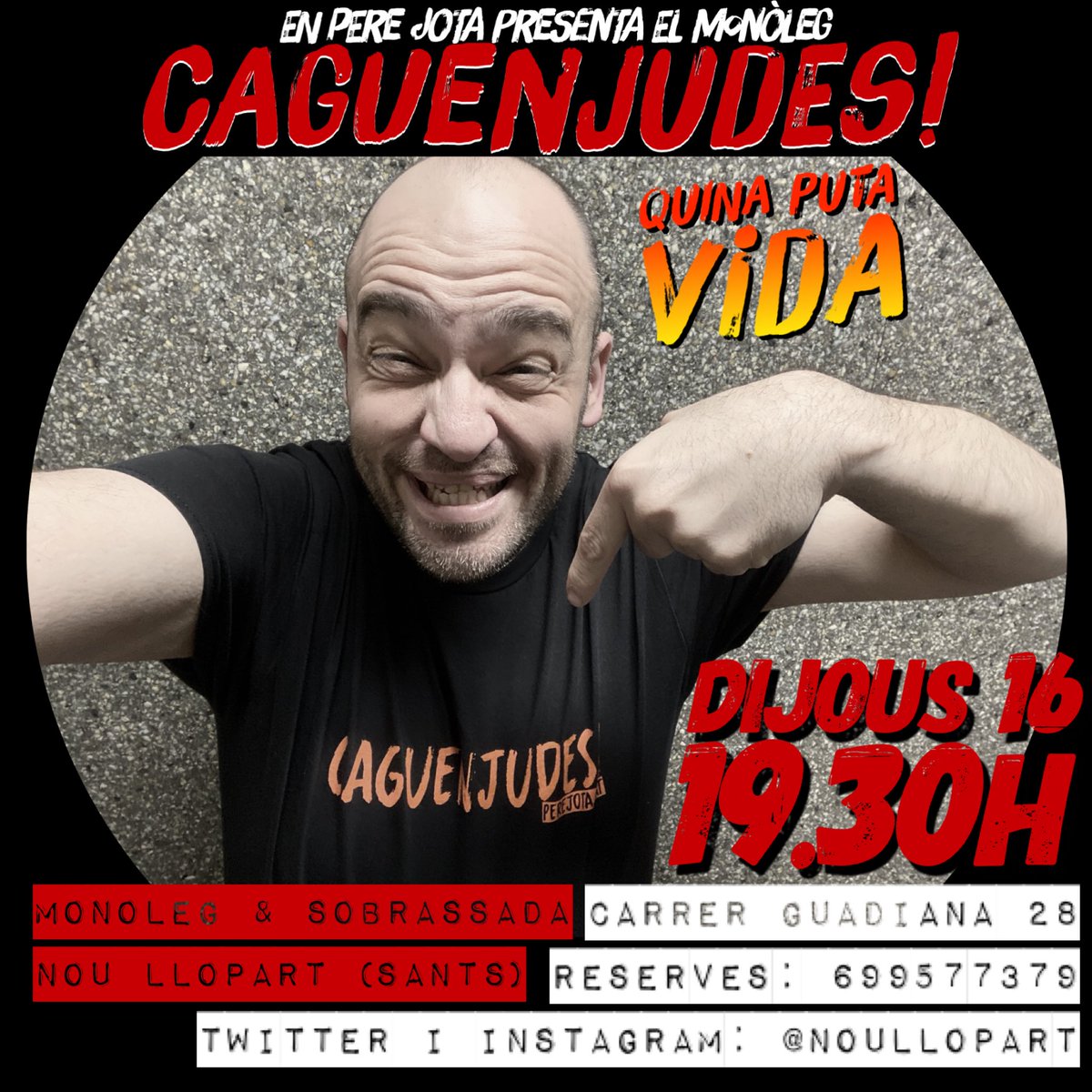 En 15 dies seré al <a href="/LlopartNou/">Nou Llopart</a> fent un monòleg amb sorpreses i regals… No vos ho perdeu! 
💶 Gratuït (heu de consumir, no fotem)
📆 Reservau

🙏 Si ho compartiu m’ajudareu molt!

I si me voleu contractar, 
✉️ info@perejota.cat 
☎️ 687.927.142