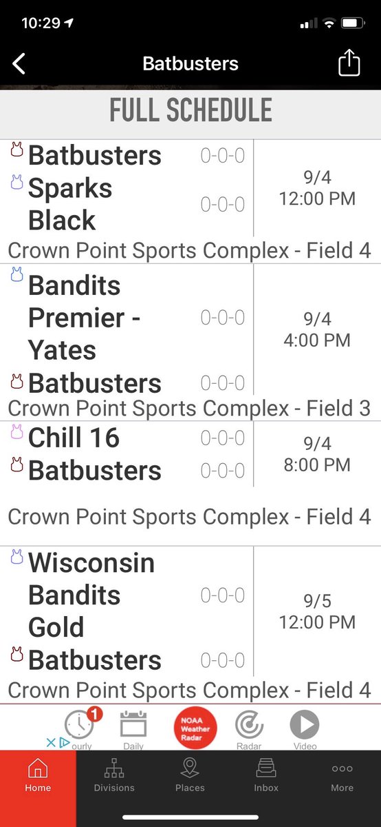 Here’s our schedule for this weekend in Crown Point! Come out and check us out. Go Bats @BatbustersChi06 <a href="/CoachGinaKus/">Gina Kustok</a>