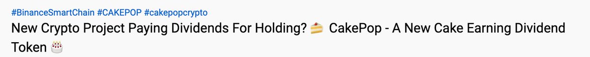 CakePopBSC's tweet photo. #CAKEPOP underrated 

Just get ready 😉🚀

#BSC #BSCGems #BSCGemsAlert #Crypto #Kittycake https://t.co/AJdTqFHpoX