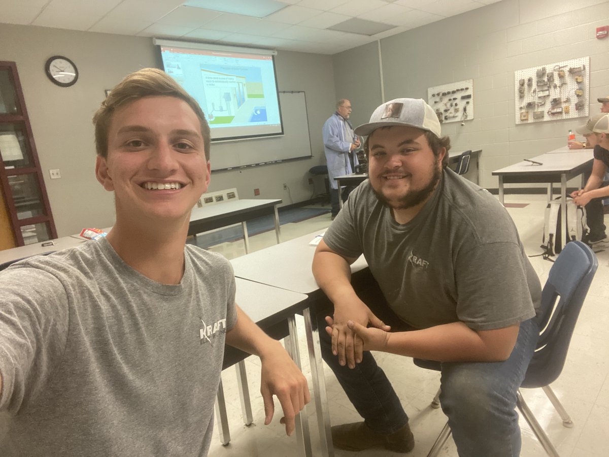 Eli and Colt started their second year of electrical school at HCC! Cool kids go to #tradeschools 😎😎😎