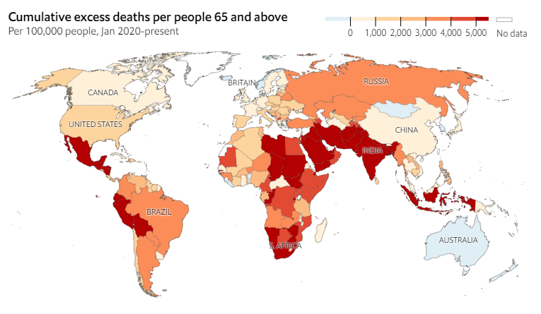 Notable trabajo de <a href="/TheEconomist/">The Economist</a> : estimación de exceso de mortalidad por 100 mil habitantes, ajustada por demografía:
🇵🇪 Perú 620
🇧🇴 Bolivia 453
🇪🇨 Ecuador 441
🇨🇴 Colombia 306
🇦🇷 Argentina 304
🇵🇾 Paraguay 293
🇧🇷 Brasil 282
🇻🇪 Venezuela 191
🇨🇱 Chile 131
🇺🇾 Uruguay 54