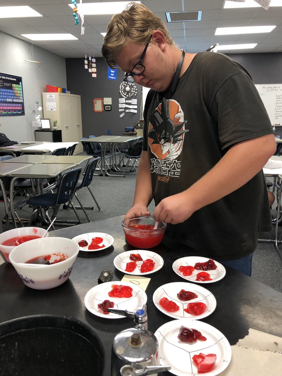 scholz20's tweet photo. Environmental Science planned their own projects to study the scientific method. The class enjoyed doing a taste test today for Clayton and Lucas’s different ways to make jello. @BertrandVikings #vikingnation #SAIL https://t.co/PtkH017N3U