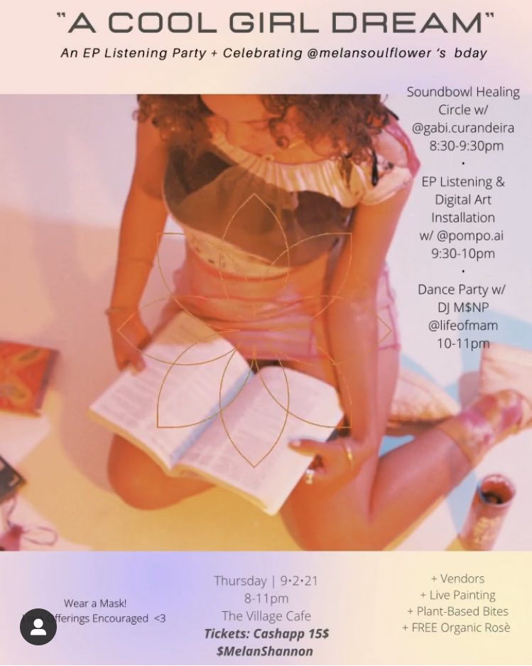 Tonight catch us vending some floral pieces + more <a href="/melansoulflower/">melan 🌸💫</a> EP Listening Party and Earth Day Celebration!! 8-11pm <a href="/thevillage/">The Village Charter</a>.dc 🌸🌼🌻🌝🌷

Sys!