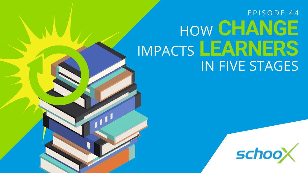 With big change comes an adjustment phase. #Schoox’s Matthew Brown says there are 5 stages of #change for learners: Denial, frustration, depression, acceptance, and commitment.
 
Tune in to episode 44 of The Learning Xchange on podcast app to learn more.

bit.ly/2UZzywZ