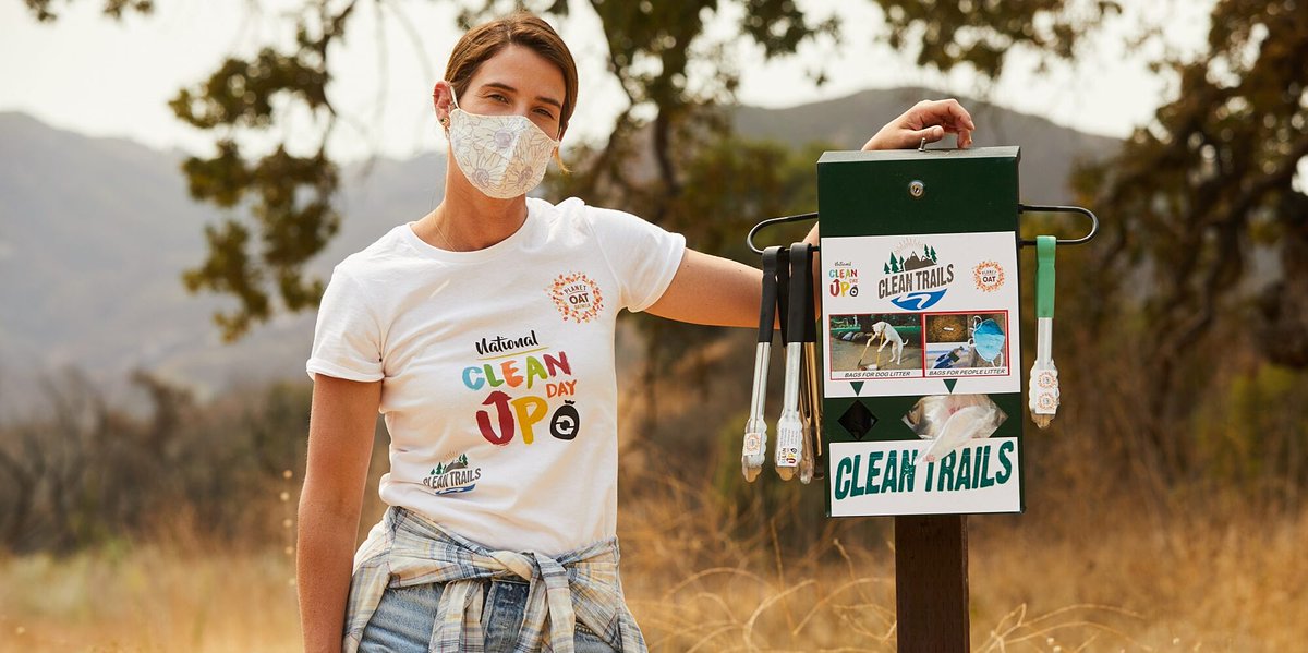 Your favorite celebrities are cleaning up, too! #TBT to our 2020 partnership with @Planet_Oat Ambassador and How I Met Your Mother star @CobieSmulders! Join us for this year's #NationalCleanUpDay on 9/18: nationalcleanupday.org. #cleanupcrew #cleanupchallenge #stoplittering