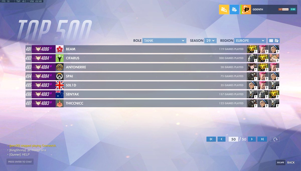 Yo <a href="/PlayOverwatch/">Overwatch</a> why have I been removed from the top 500 leader board then?