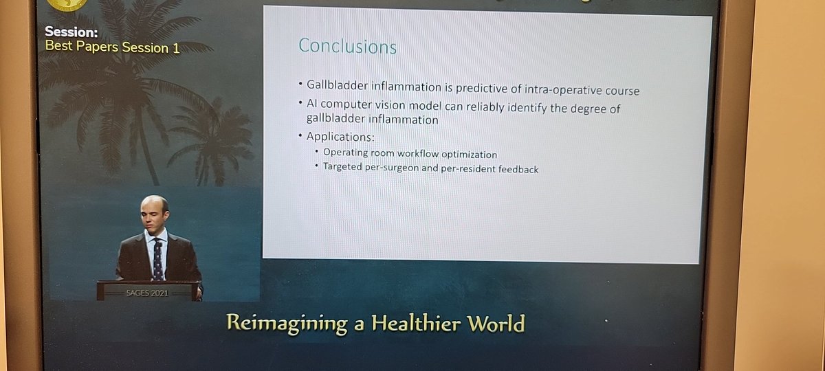 Dan Hashimoto, MD MS FACS (@laparoscopes) on Twitter photo Congrats to <a href="/MGHSurgery/">Mass General Surgery</a> <a href="/MGHSAIIL/">MGH SAIIL</a>'s brilliant <a href="/thomas_m_ward/">Thomas Ward</a> for his work on #AI for automated ID of gallbladder inflammation & operative course in the #SAGES2021 Best Papers session. And great work on releasing #code (scan QR) for transparency!
#surgicalAI #surgicaldatascience Congrats to <a href="/MGHSurgery/">Mass General Surgery</a> <a href="/MGHSAIIL/">MGH SAIIL</a>'s brilliant <a href="/thomas_m_ward/">Thomas Ward</a> for his work on #AI for automated ID of gallbladder inflammation & operative course in the #SAGES2021 Best Papers session. And great work on releasing #code (scan QR) for transparency!
#surgicalAI #surgicaldatascience