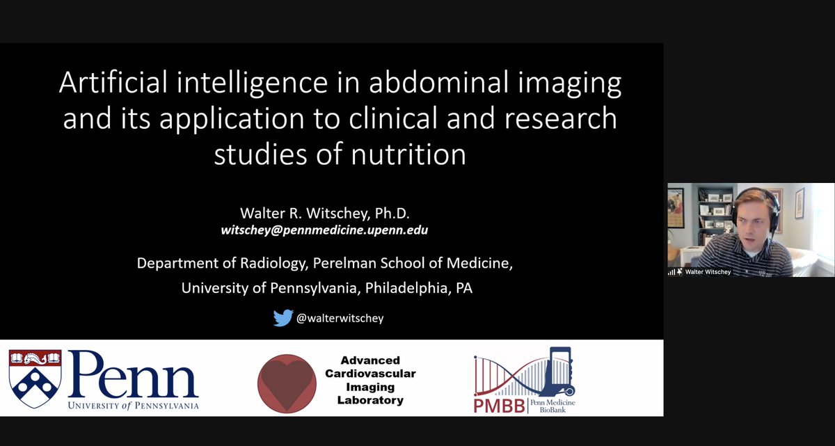 Wonderful talk by @walterwitschey about using AI in abdominal imaging. Excited about future applications of this technology to nutrition studies! #PenNSAM