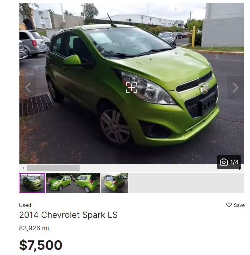 floppyfroglegs's tweet photo. @nmh_42 @ryanguerci17 drinks about 3 a day.  if he saved the 22.50 everyday for a year instead of spending it on pedialyte, he could buy this lime green chevy spark with 80,000 miles. https://t.co/Lhl9VfdNlI