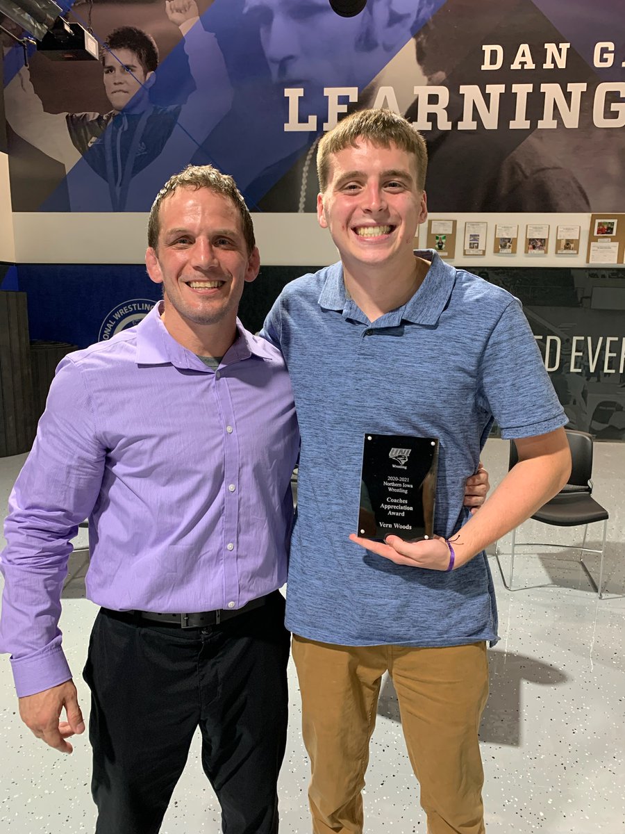 jvoss167's tweet photo. Congrats to @DanielVernWoods on receiving the Coaches Appreciation Award at @UNI_wrestling banquet last weekend!  Proud of you Daniel! @westdelhs @KMCH_SPORTS  @schwabwrestling https://t.co/viN2YewKrq