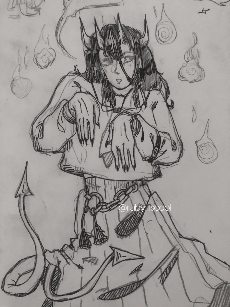 ruby_iscool's tweet image. 💩 brain is poop rn - accept this low effort sketch of mine please