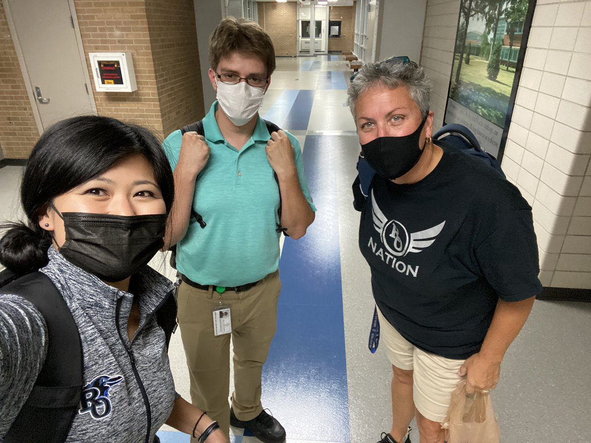 ROHS_Reimold's tweet photo. Burning the midnight oil with Krynak and Andrew getting ready for our first week with students! 😊👍 We are SO excited to welcome back our Ravens and meet our new ones! 

See you all soon! 

#ROHS #Roravenpride #newschoolyear #teamwork #royaloakschools https://t.co/cMqMBYk4J4