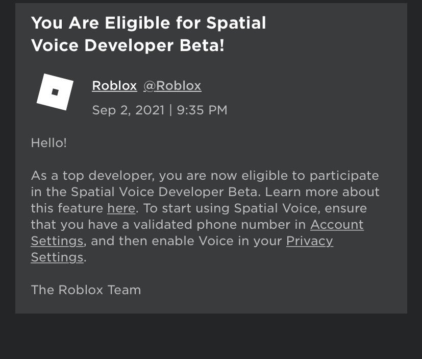 Roblox Voice chat release date, how to turn Spatial Voice on or off