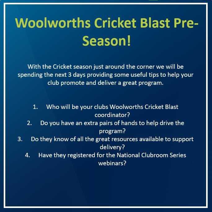 Despite COVID restrictions here are some tips to make your clubs Blast program a success this season!  community.cricket.com.au/clubs/particip…