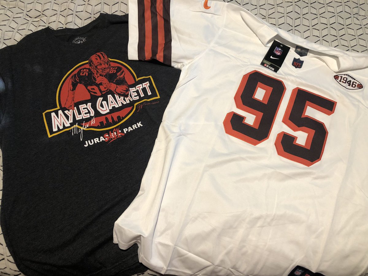 When your wife gets the Best Jersey for your Birthday! To go with your already Best Shirt! #HereWeGoBrownies @Browns @MylesLGarrett @GVartwork