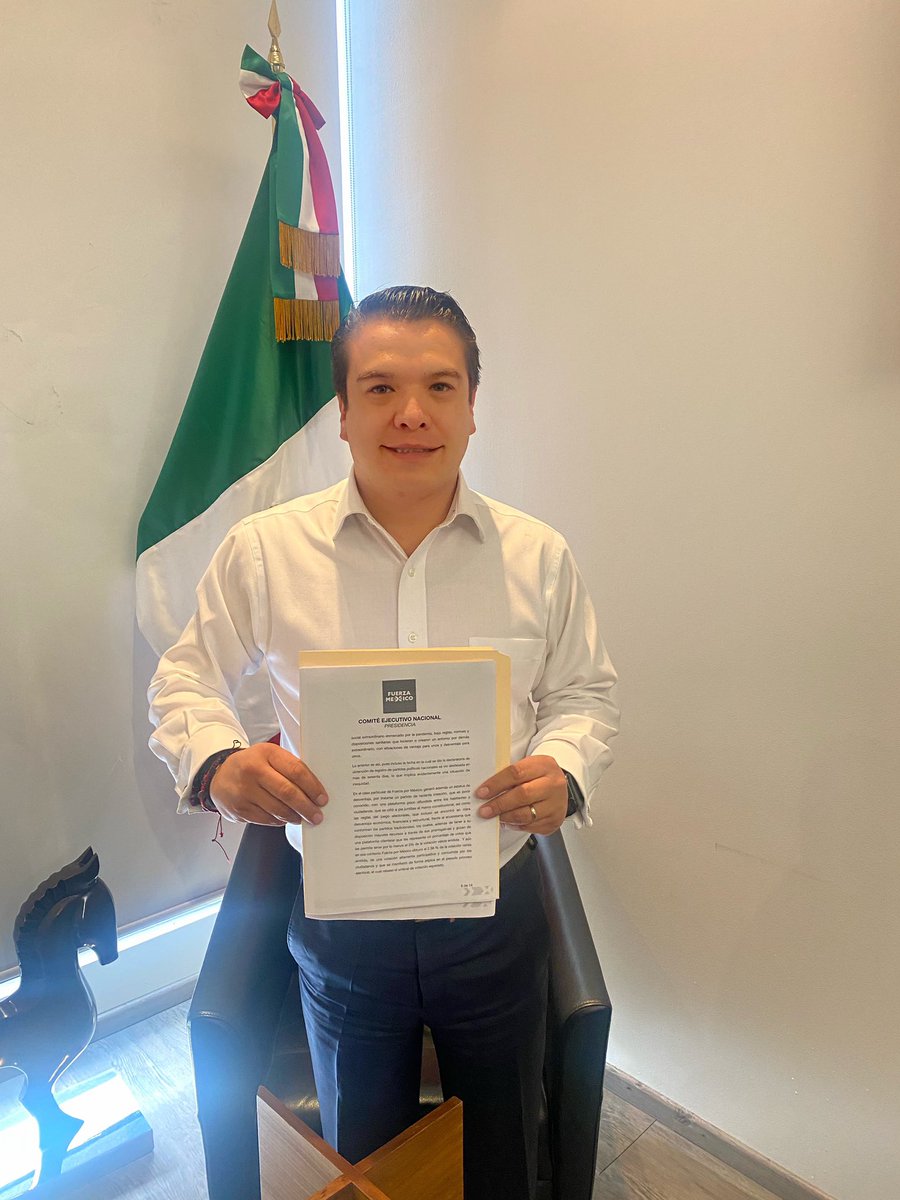 El día de hoy a nombre de <a href="/fuerzaxmexico/">Fuerza X México Oficial</a> ejercí el derecho de audiencia sobre el acuerdo de la Junta General Ejecutiva del <a href="/INEMexico/">@INEMexico</a> sobre la pérdida de registro como partido político nacional.  Estamos defendiendo tu voto con la Fuerza de la ley en la mano, estamos en la lucha.