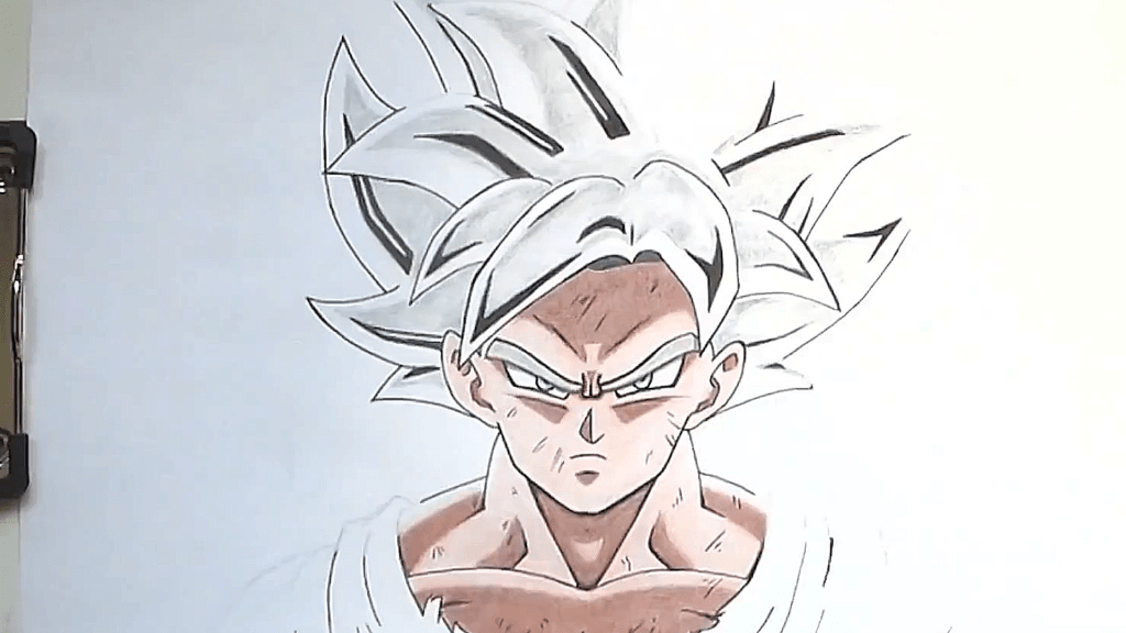 Desenho goku instinto superior completo