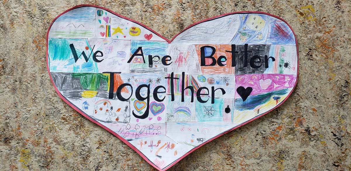 It's so important to slow down at the start of the school year, and take time to build our community together. Today we decorated mystery paper and combined them to create this beautiful message.  @glendale_labrec <a href="/glendale_kas/">Glendale Kindergarten</a> @Miss_Matich <a href="/glendalecbe/">Glendale School</a> #community #together