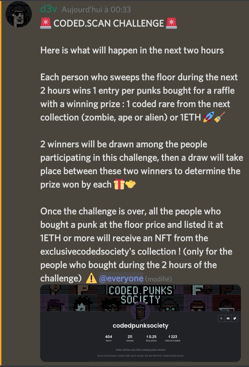 codedpunks's tweet image. :// 🚨 C0D3D.SC4N CH4LLENG3 LAUNCH3D F0R 2 H0URS 🧹🚨

#codedpunks #codedsociety