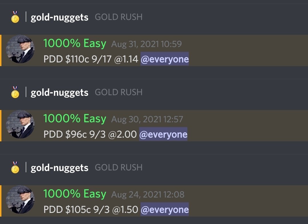 goldrushacademy's tweet image. Already a great week in the books and we have one day left.... How about a 1050% banger on $PDD the other two went for over 300% each. Again we were in last we #options #humanalgo #money #fintwit #easymoney