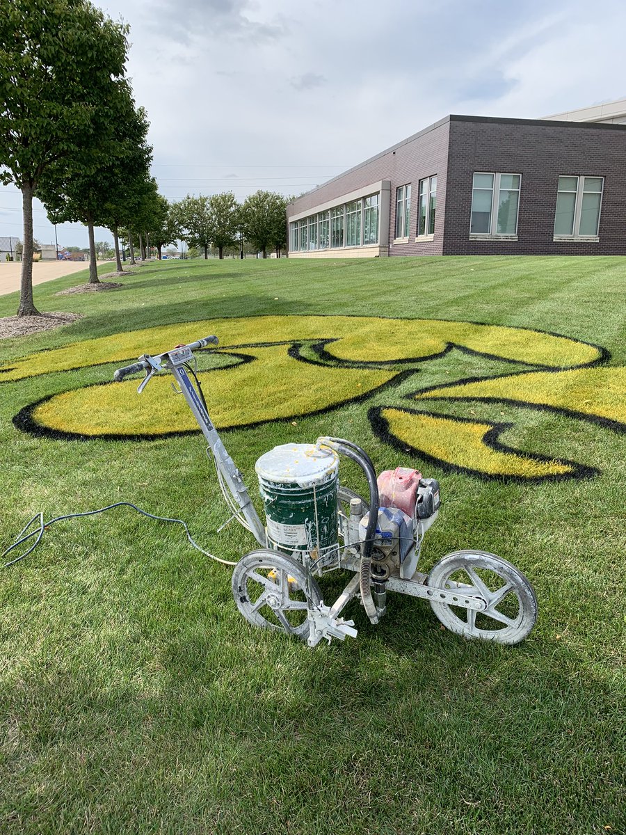 PaulSwafford4's tweet photo. Putting up the Iowa boys before the home opener. Showing g some love!!! @Iowaturfguy https://t.co/E8ugzvd8TM