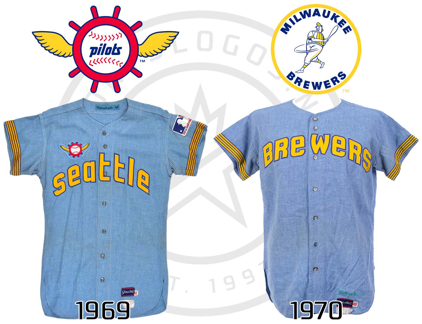 Chris Creamer  SportsLogos.Net on X: In 1970 the Seattle Pilots moved to  Milwaukee with less than a week before Opening Day! With such little time,  the Brewers had to forget all