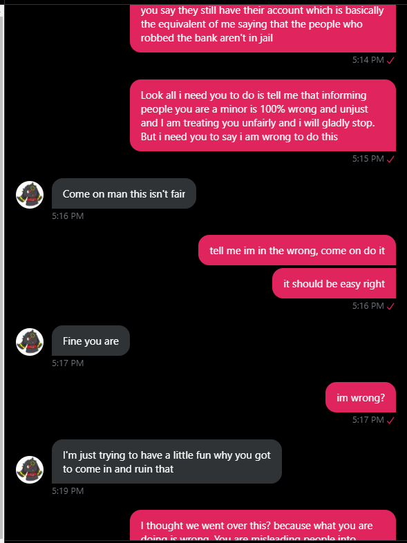 pokedexvent's tweet photo. @Mysticmale @Kinky_Tori Furthermore looking at his messages in these DMs.

You can see that he 'Wants a little fun" and "75% of twitter is lewd"

HE doesnt want sfw rps, he doesn't want sfw interactions. he told me "sfw rpers blocked him" 

now why would a sfw rper block another sfw rper.

use ur head https://t.co/7D0pMbE2lx