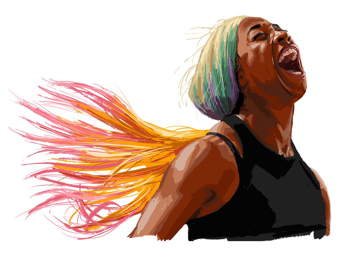 Illustration of Olympic athlete, cheering in victory.