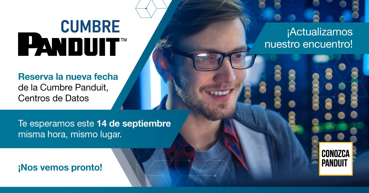 PanduitLATAM's tweet image. Buscamos que tu experiencia en la Cumbre Panduit sea la mejor, por eso 👉¡reprogramamos la fecha!  14 de septiembre. 
💡Aún tienes la oportunidad de registrarte y formar parte del foro tecnológico más interesante de 2021; Centros de Datos. 
📌pandu.it/3gXP9VP